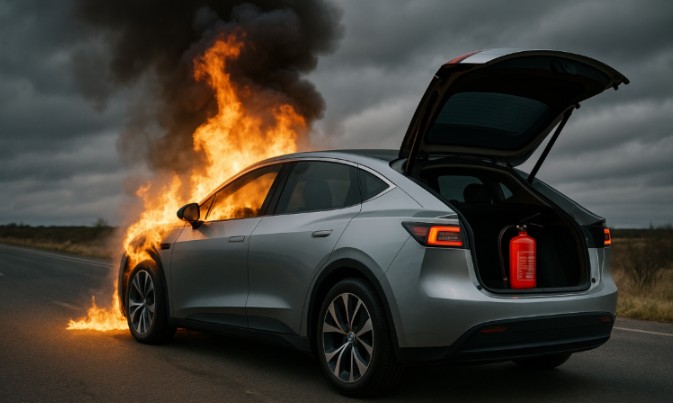 Extintor CO₂: ¿Funciona contra incendios de baterías de coche?