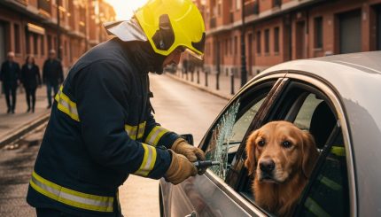 Un perro quedó encerrado en un coche en Vitoria
