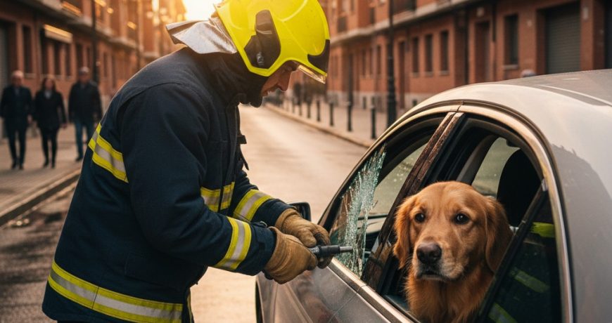 Un perro quedó encerrado en un coche en Vitoria