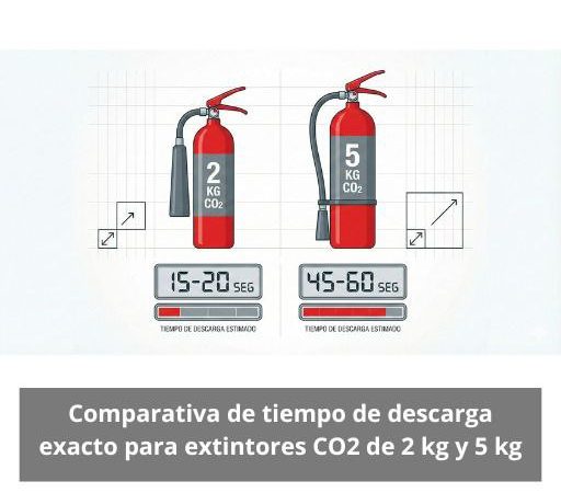 Comparativa de tiempo de descarga exacto para extintores de co2 de 2 kg y 5 kg: Análisis técnico detallado sobre el rendimiento real