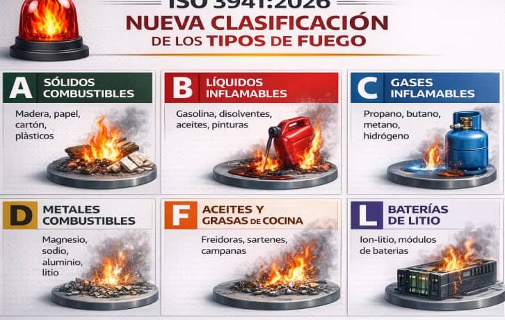 ISO 3941:2026 actualiza la clasificación de los tipos de fuego